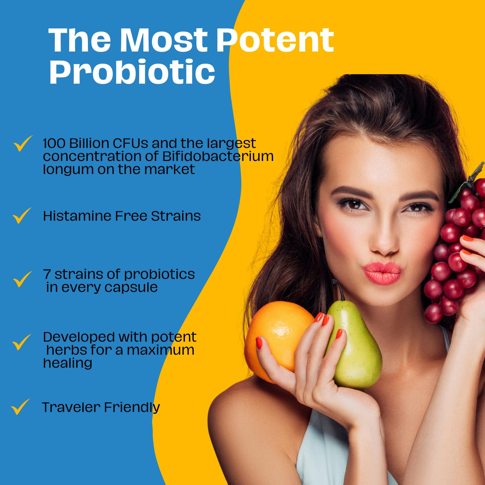 The Gut Institute Bifido Maximus label closeup with 100B CFUs and 7 strains