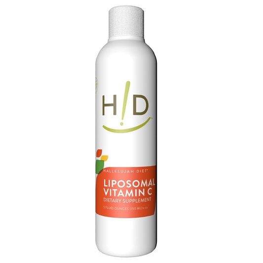 The Hallelujah Diet liposomal vitamin C bottle for convenient daily immune support.