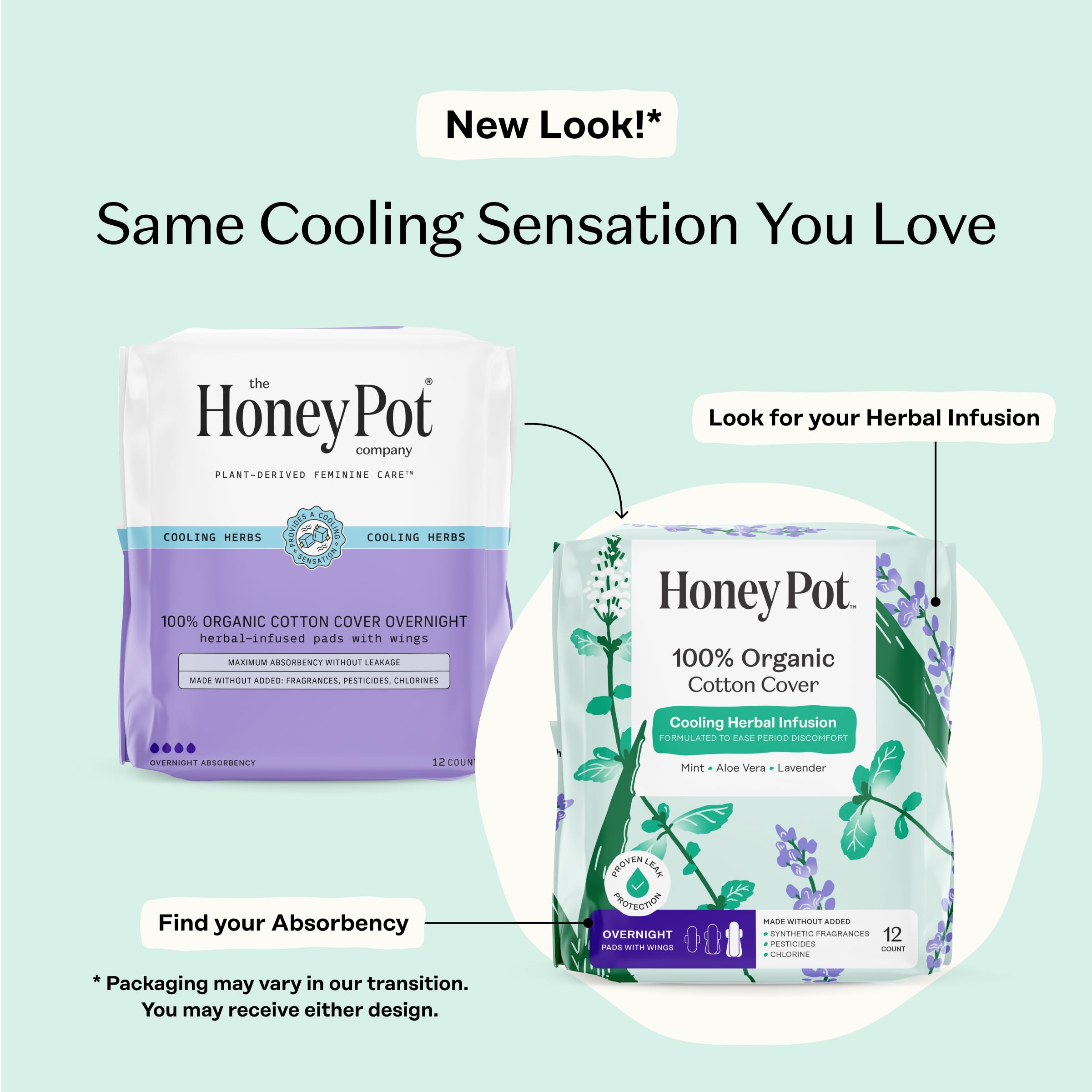 Herbal-infused lavender pad by The Honey Pot Company for soothing comfort.
