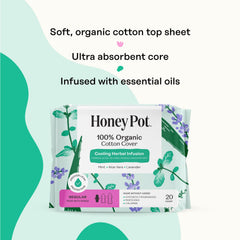 The Honey Pot organic cotton cover with wings for breathable protection.