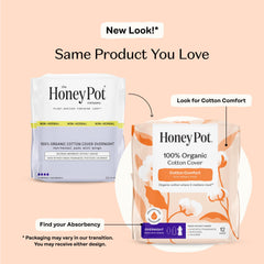 Close-up of The Honey Pot overnight pads showing organic cotton cover