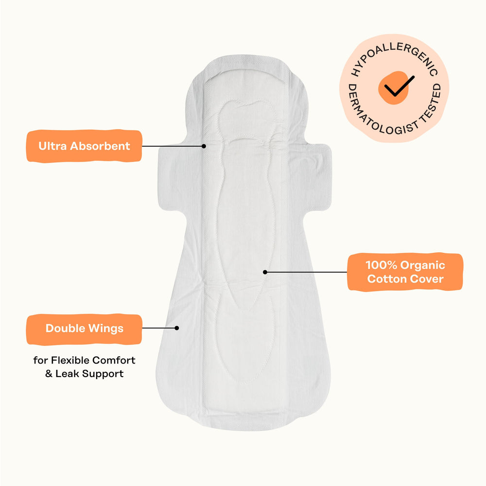 Fragrance-free design of The Honey Pot overnight pads for sensitive skin