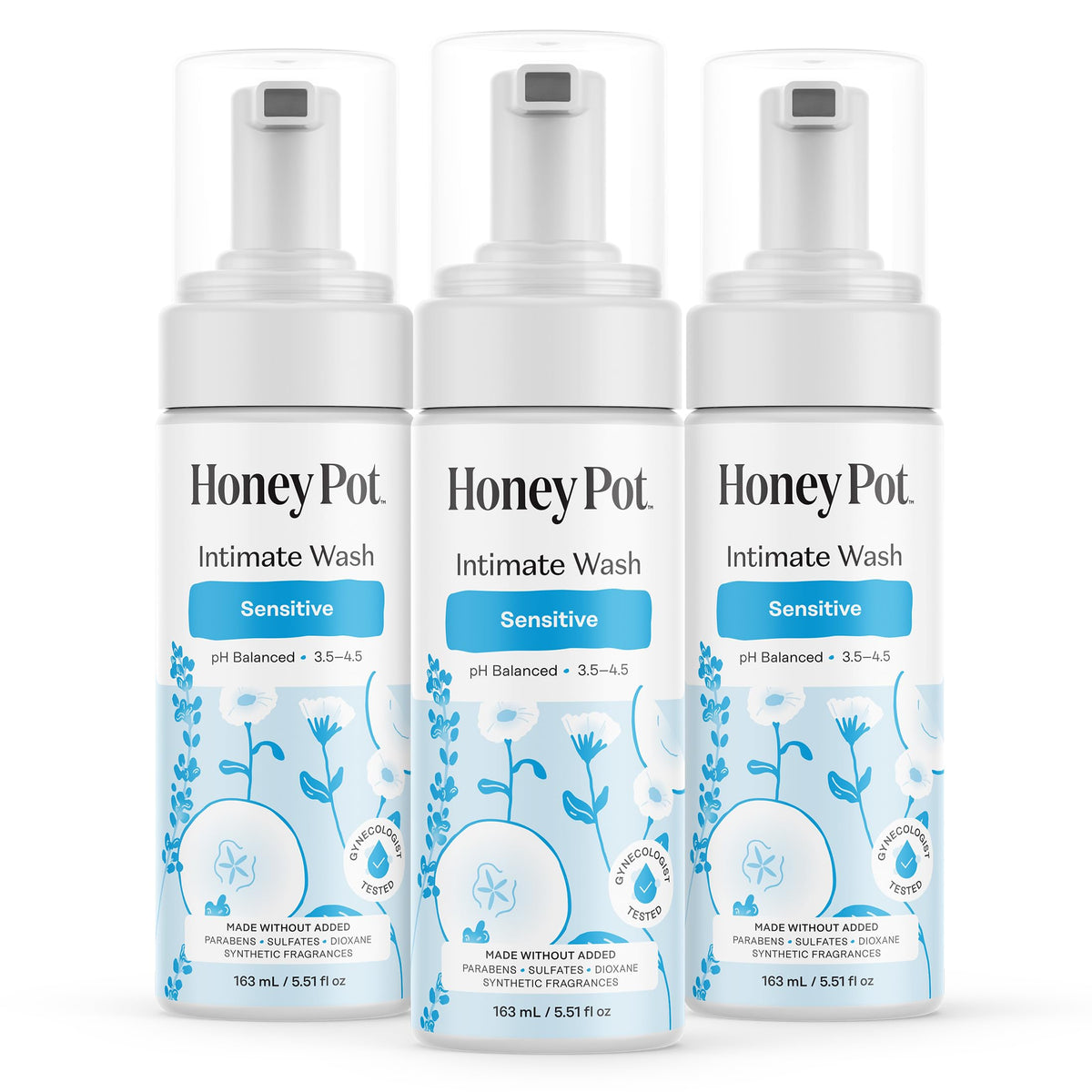 The Honey Pot Sensitive Wash bottle with herbal infusion for balanced pH