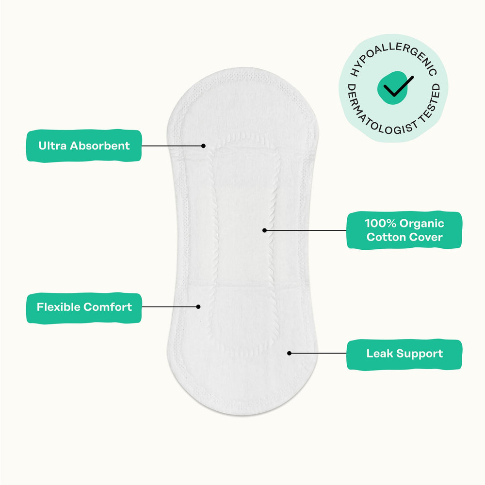 Ultra-absorbent wood pulp core inside The Honey Pot pantyliner for reliable protection.