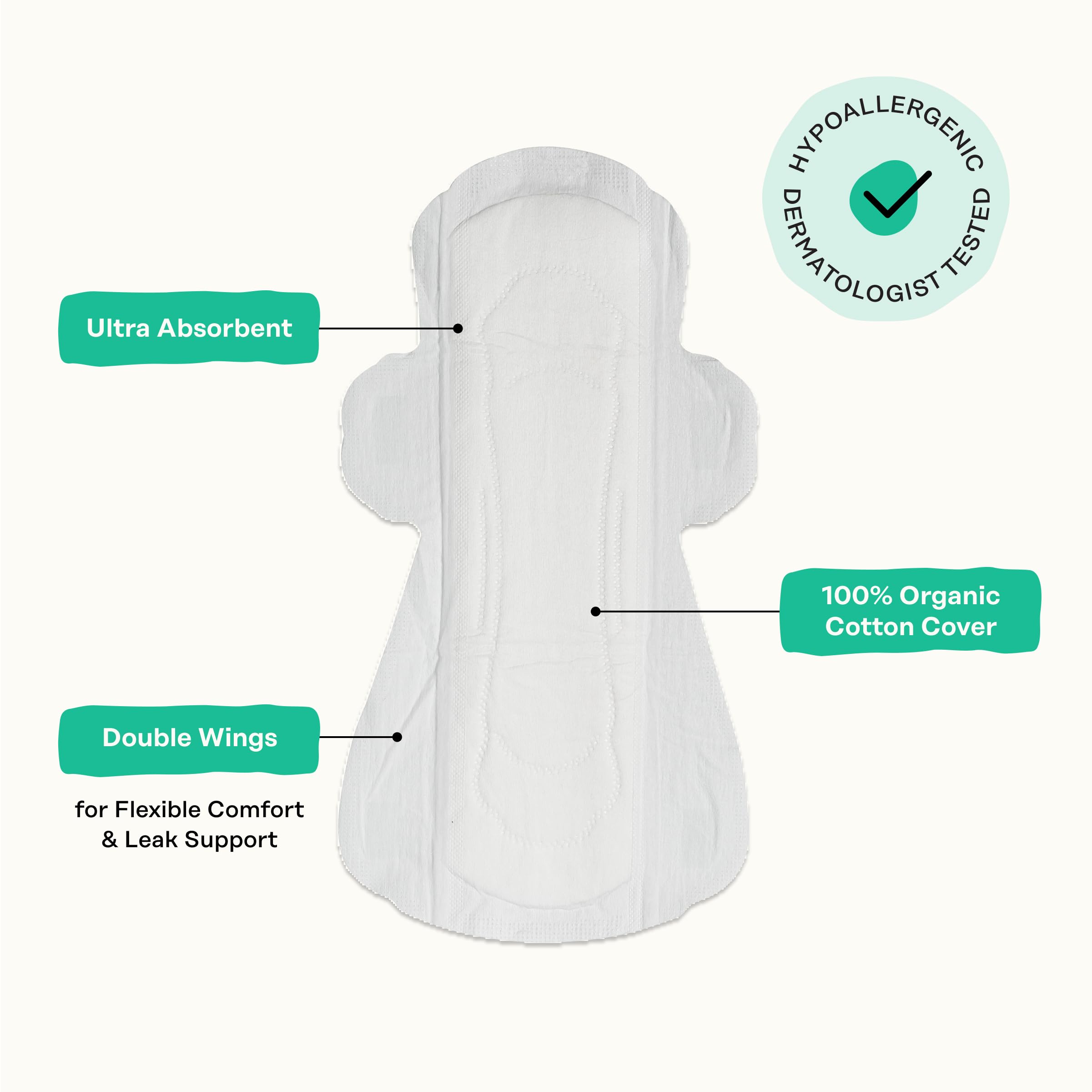 The Honey Pot pads with wings opened for secure placement