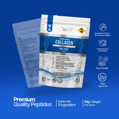 The Intelligent Health collagen powder is poured into a glass after a workout