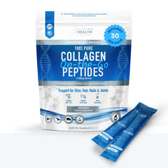 The Intelligent Health hydrolysed collagen powder bovine stick pack 30 for convenient high-protein supplementation.