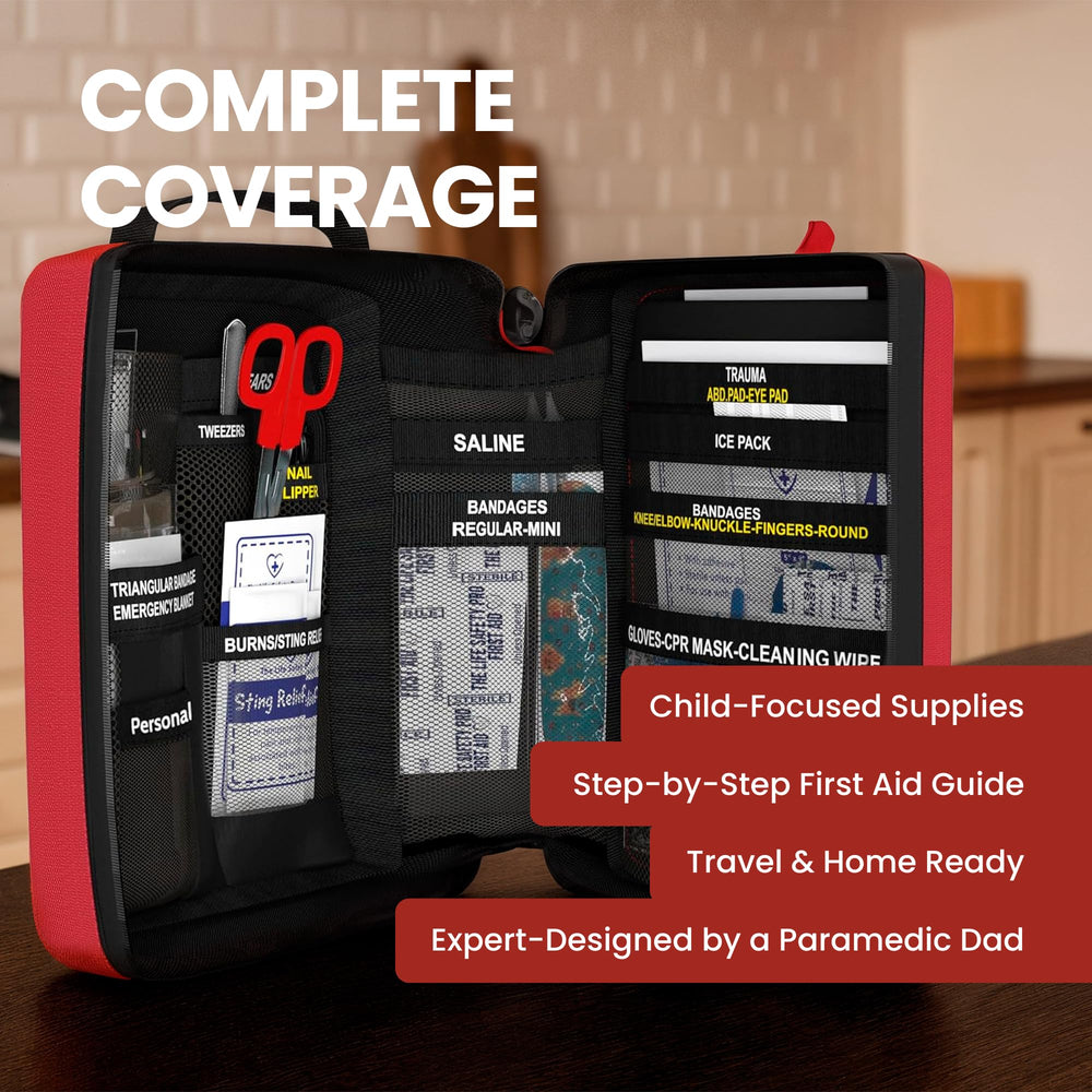 The CPR mask with shield included in The Life Safety Pro Kids kit.