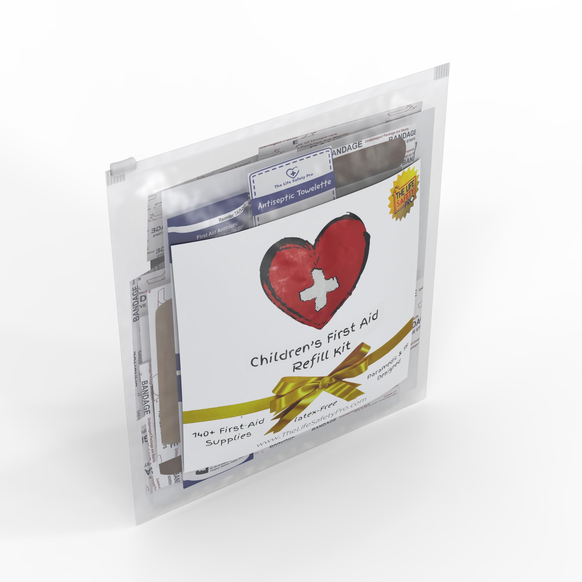 The Life Safety Pro organized first aid kit contents neatly stored in a pouch.