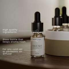 The Magic Scent Baccara 10ml diffuser oil bottle adds elegant atmosphere.