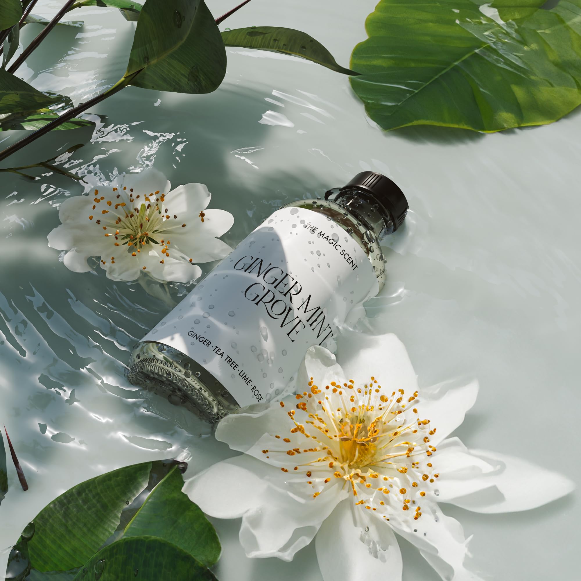 The Magic Scent Ginger Mint Grove base notes provide lasting freshness and depth