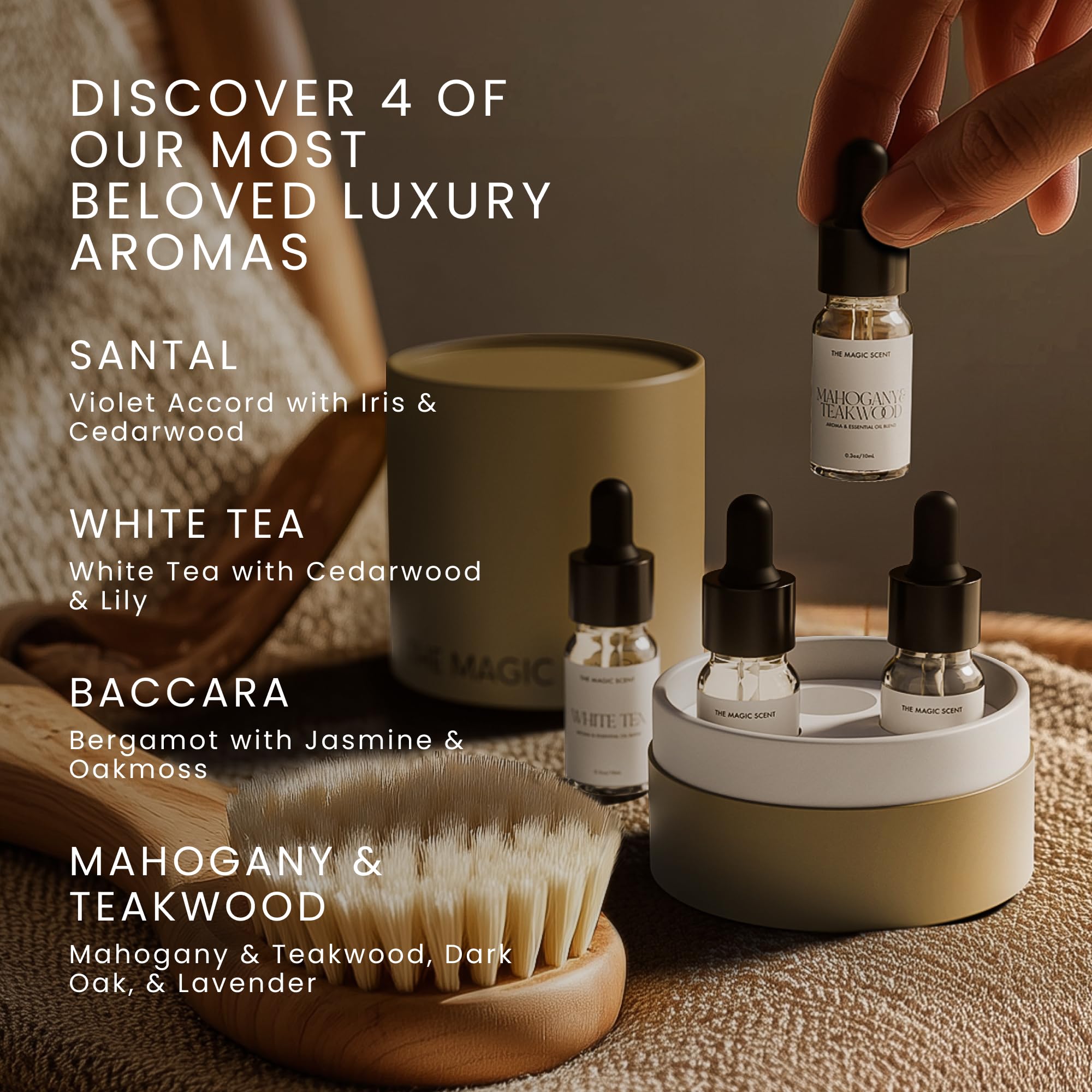 The Magic Scent Hotel Diffuser Oil Set enables premium scenting anywhere.