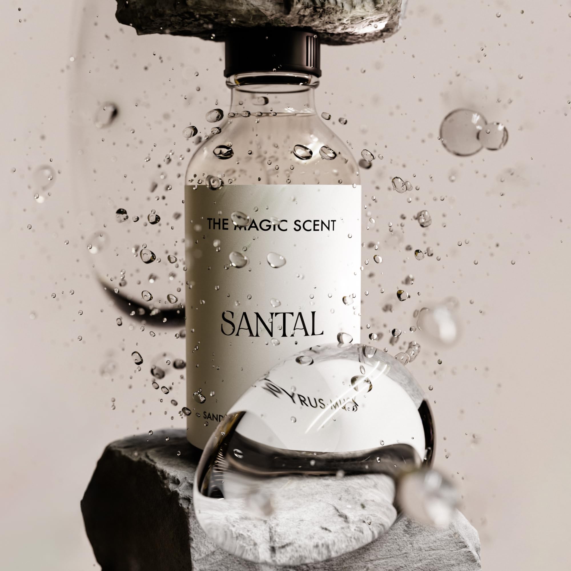 The Magic Scent Santal room scene shows a refined, calming ambiance.