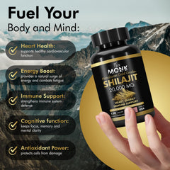 Close-up of fulvic and humic minerals in The MONK Shilajit for wellness.