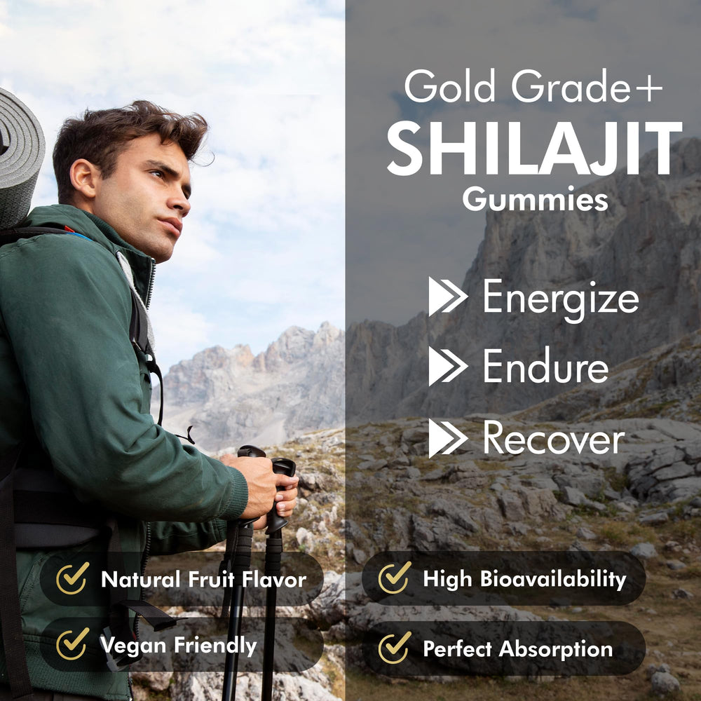 Open bottle from The MONK Shilajit Gummies for daily energy support.