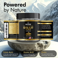 The MONK Shilajit Gummies feature a vegan, GMO-free formulation.