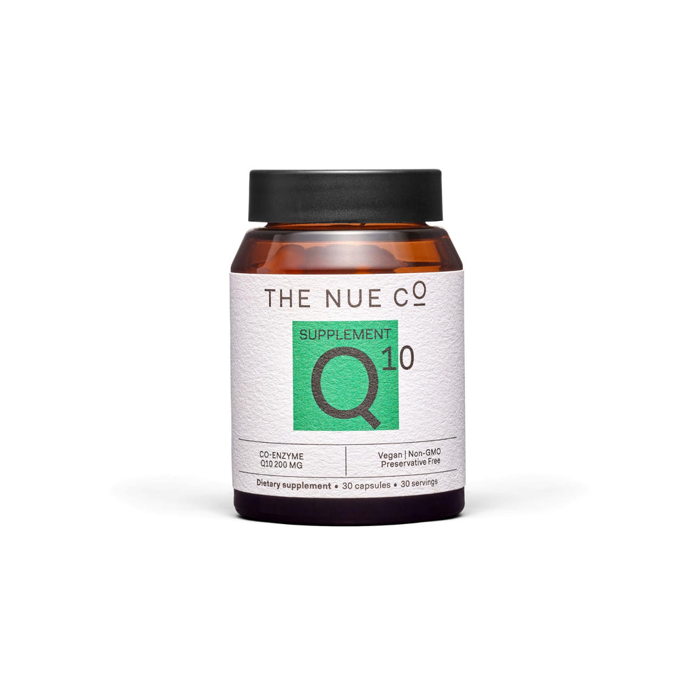 The Nue Co COQ10 bottle for daily energy support and antioxidant protection
