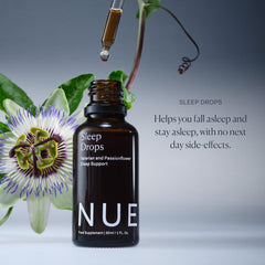 Label highlights valerian, chamomile, and passionflower in a vegan formula.