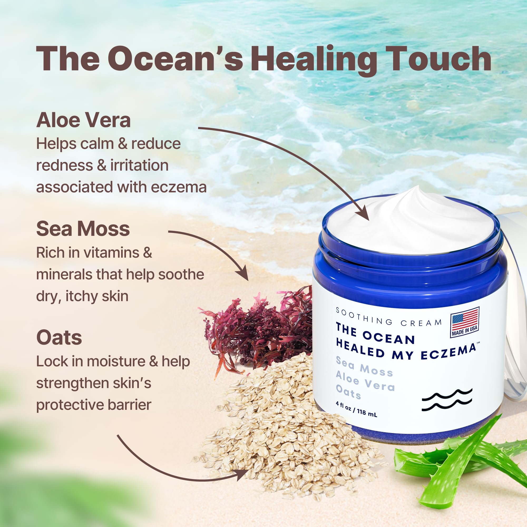 Application steps for The Ocean Healed My Eczema cream