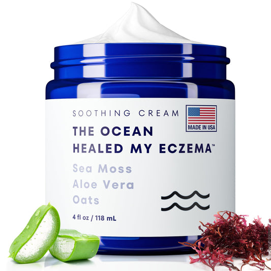 The Ocean Healed My Eczema sea moss bottle pour showing easy application