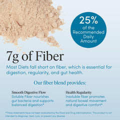 Pause Life Fiber GDX powder texture close-up emphasizes clean, unflavored blend