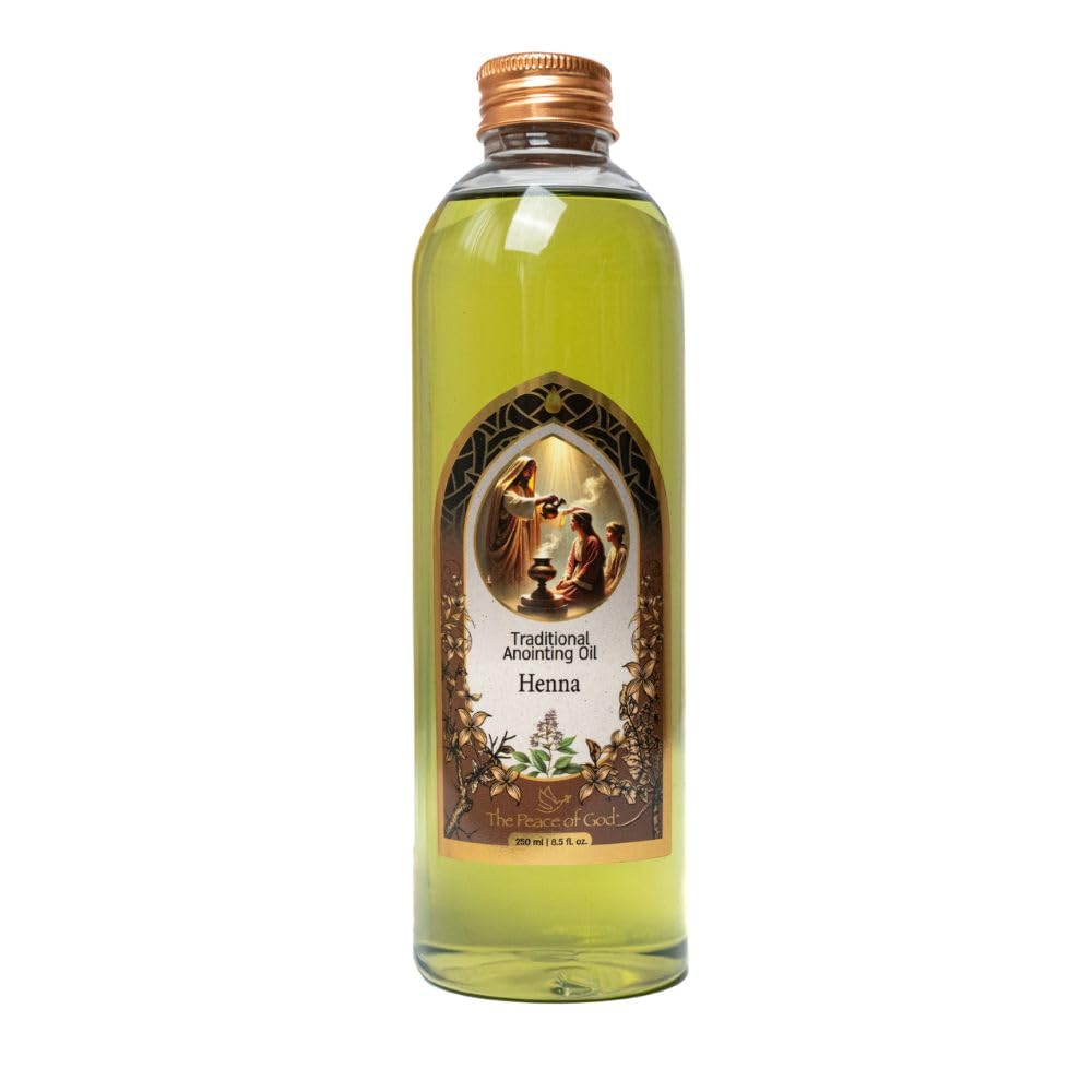 The Peace of God Henna Anointing Oil bottle ready for prayer and meditation.