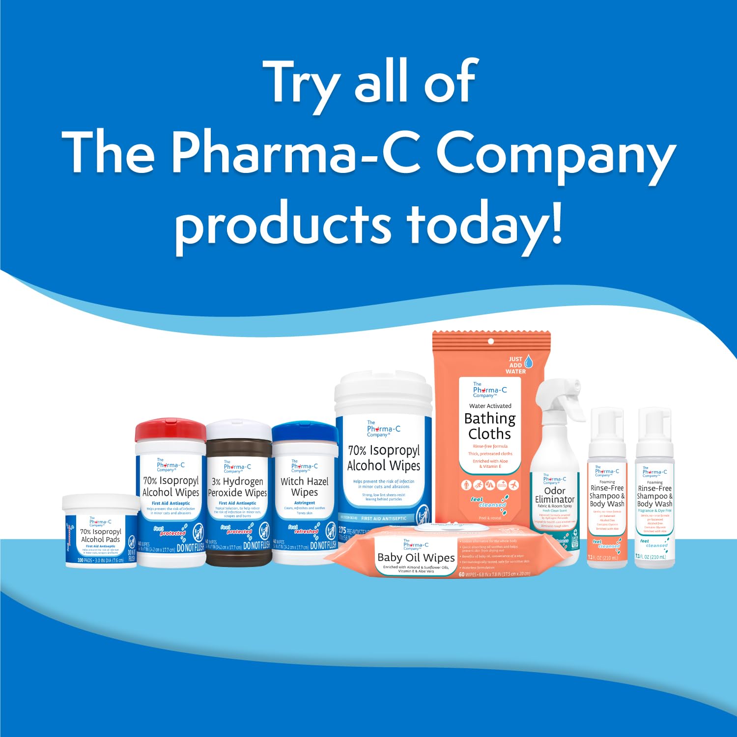 The Pharma-C Company wipes low-lint sheets for clean surfaces and use