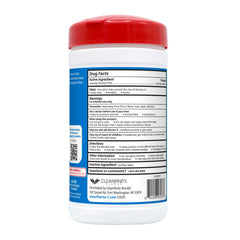 Dispensing wipes from a Pharma-C canister for easy one-handed use