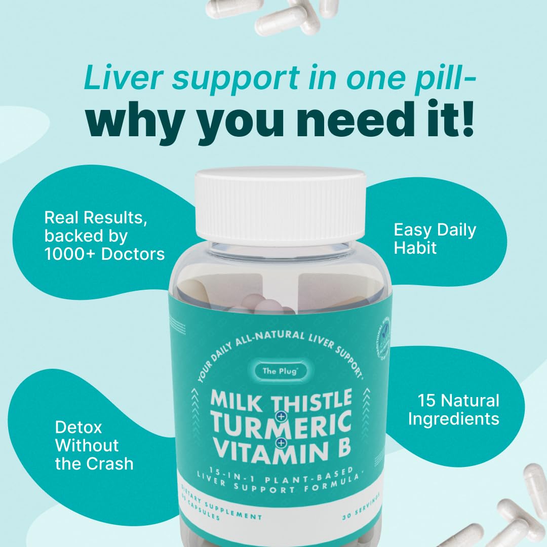 The Plug Liver Cleanse bottle on shelf communicates kosher, gluten-free standards.