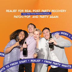 The Realief post party gummies feature DHM and milk thistle for plant-based support