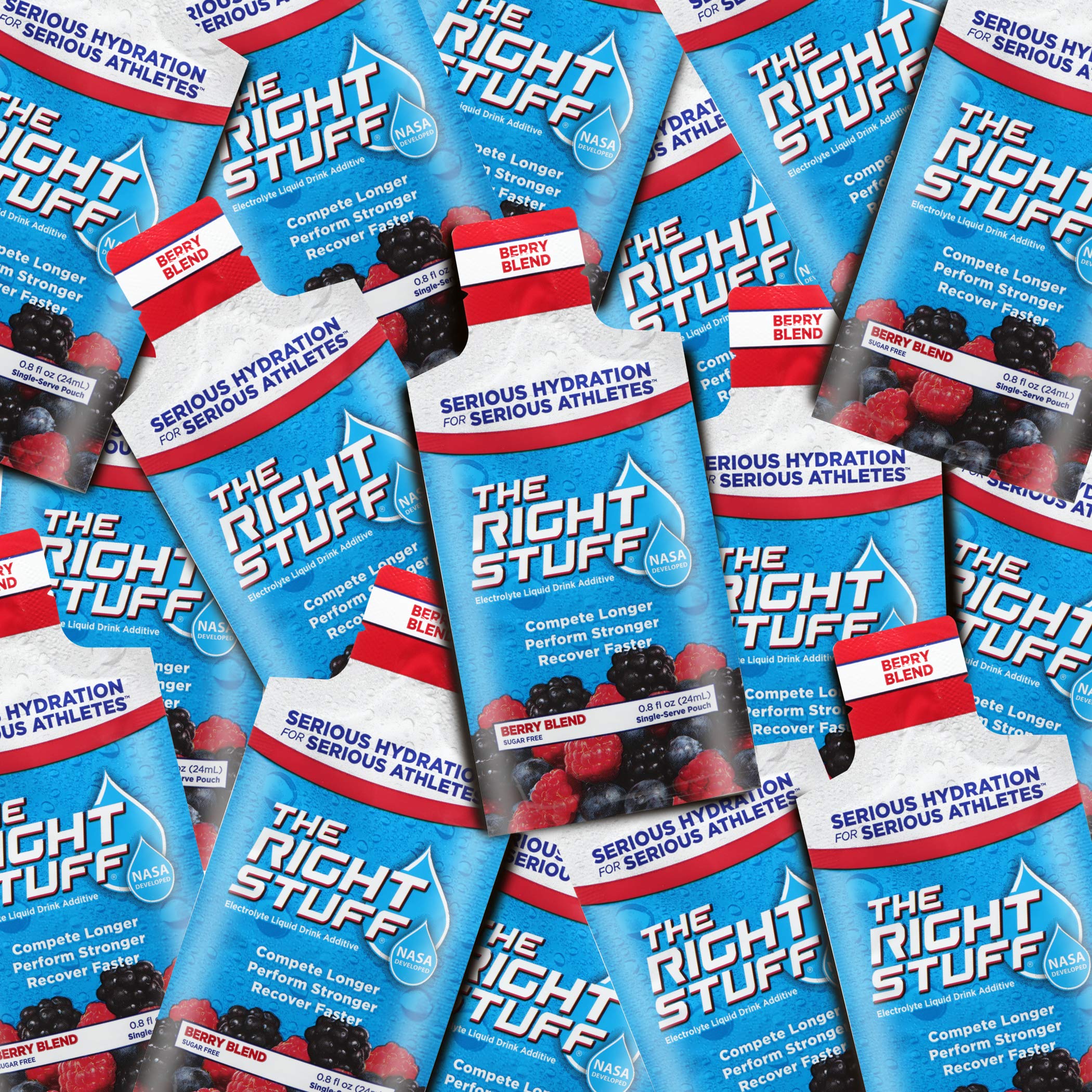 The Right Stuff berry blend pouch ready for on-the-go hydration during training
