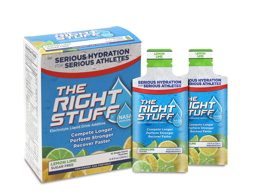 The Right Stuff Lemon Lime box front ready for pre-hydration on the go.