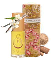 The Sage Lifestyle Topaz roll-on bottle with long-lasting vanilla gourmand scent.