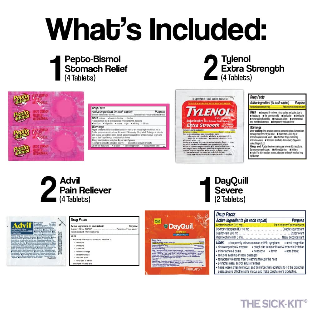 The Sick-Kit comfort items arranged neatly for easy recovery routines