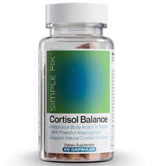 The Simple Fix Cortisol Balance bottle with vegan capsules for daily calm and focus.