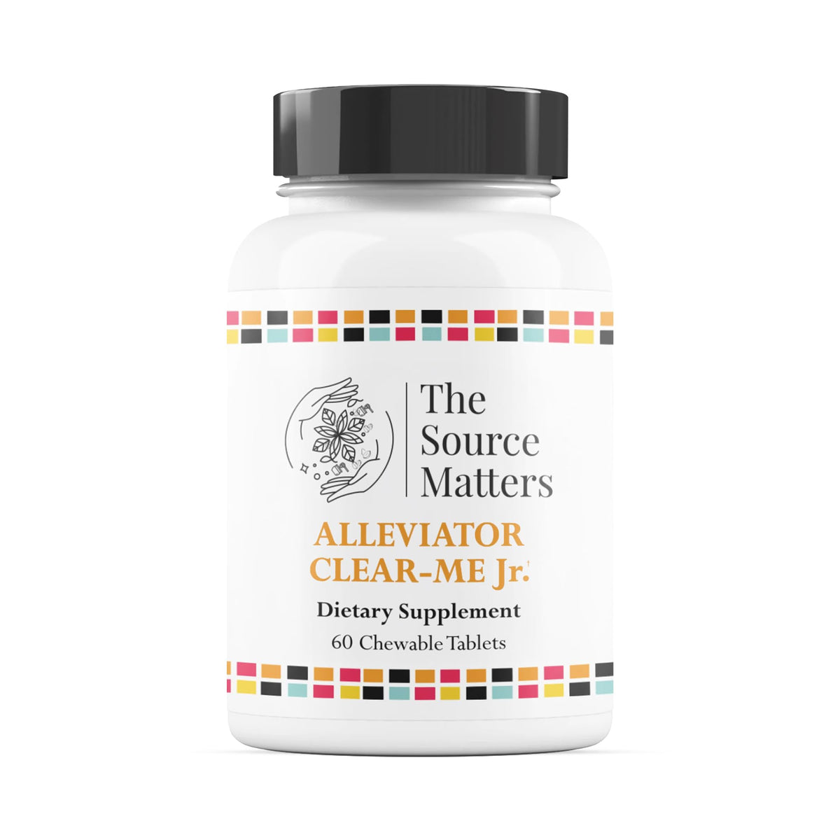 The Source Matters Alleviator Clear-Me JR bottle front view supports seasonal allergy relief for kids.