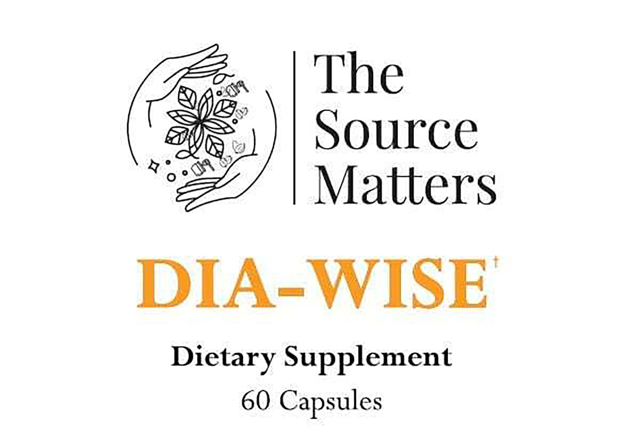 The Source Matters Dia-Wise bottle cap detail signaling easy daily use.