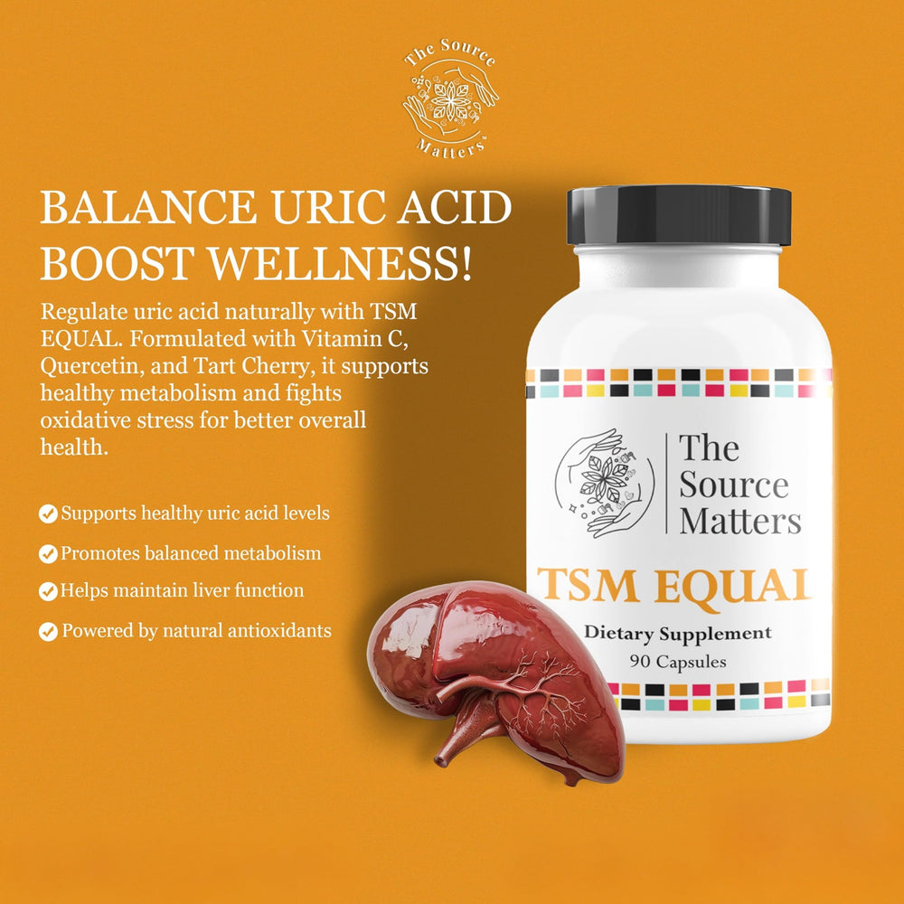 The Source Matters Equal uric acid capsules ready for daily use supporting convenient wellness.
