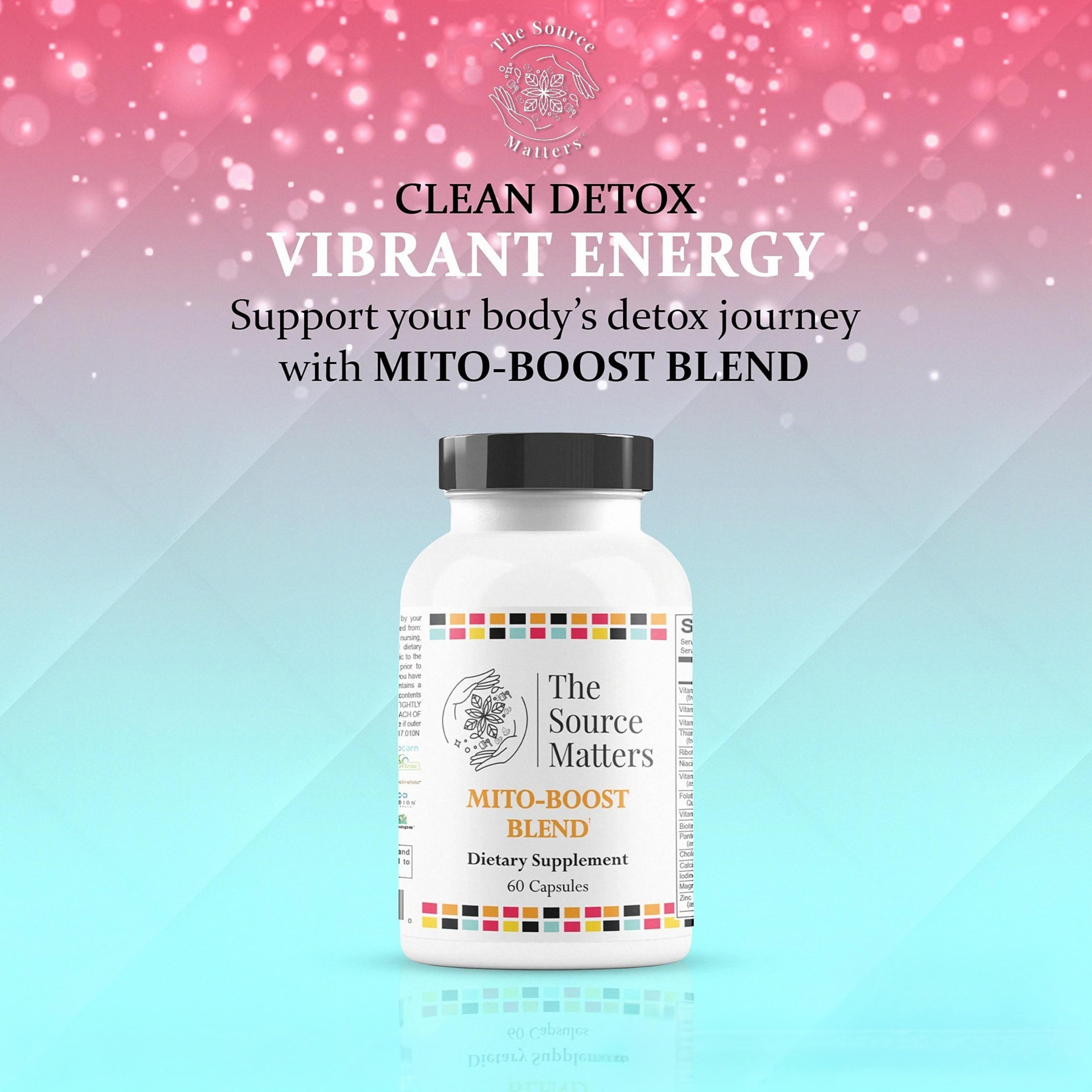 The Source Matters Mito-Boost immune balance bottle helps support immune system processes.