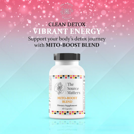 The Source Matters Mito-Boost immune balance bottle helps support immune system processes.