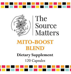 The Source Matters Mito-Boost label and packaging on display
