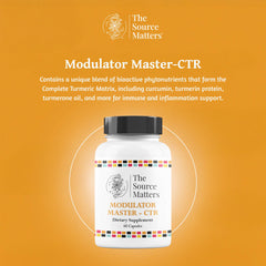 The Source Matters Modulator Master-CTR capsules arranged for daily wellness routine