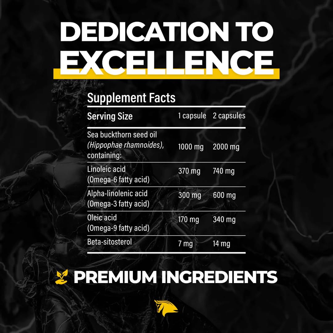 Immortal Sea Buckthorn Capsules packaging highlighting premium ingredients for modern health.