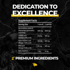 Immortal Sea Buckthorn Capsules packaging highlighting premium ingredients for modern health.
