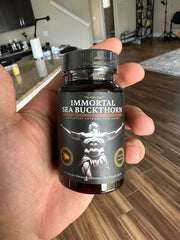 Immortal Sea Buckthorn Capsules on a morning routine setup for energy.