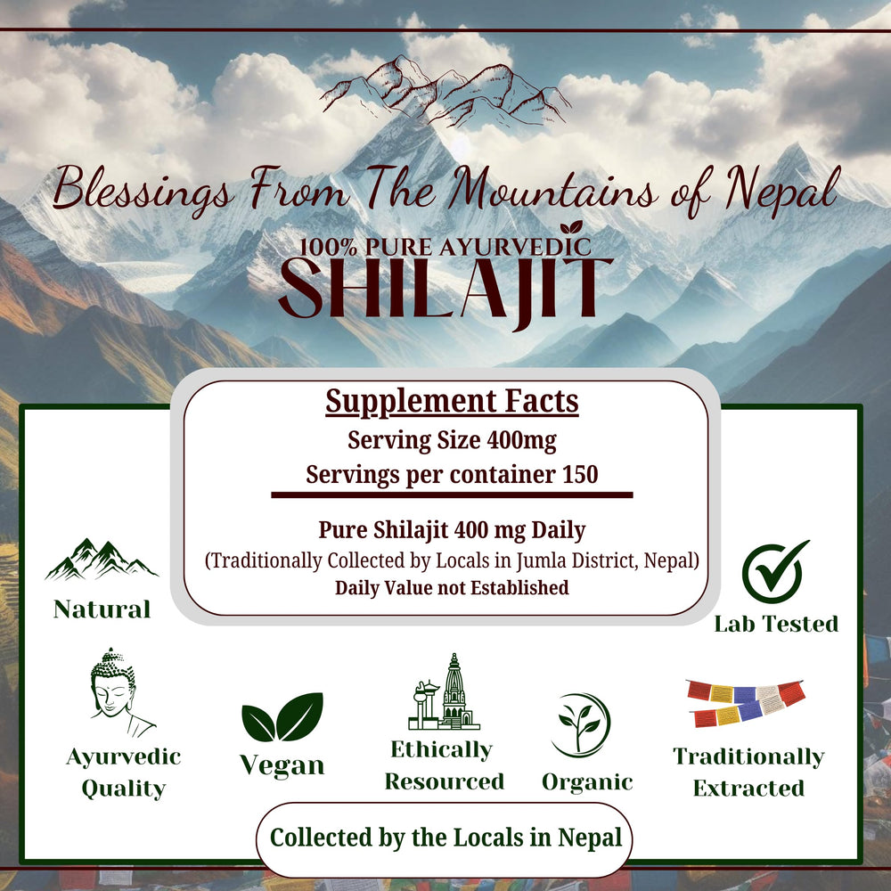 The Swayambhu Shilajit resin hand-harvested reflects artisanal care for authentic Himalayan nutrition.