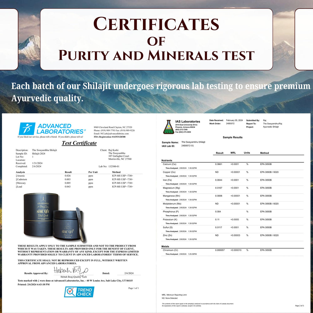 The Swayambhu Shilajit resin lab-tested confirms purity and potency for confident daily use.