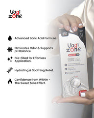 The Sweet Zone Vagizone texture swatch showing smooth, hydrating gel