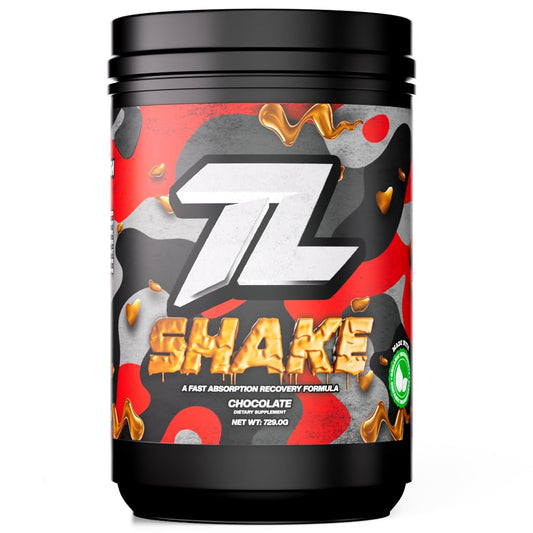 The Treigning Lab chocolate protein powder tub ready for daily use.