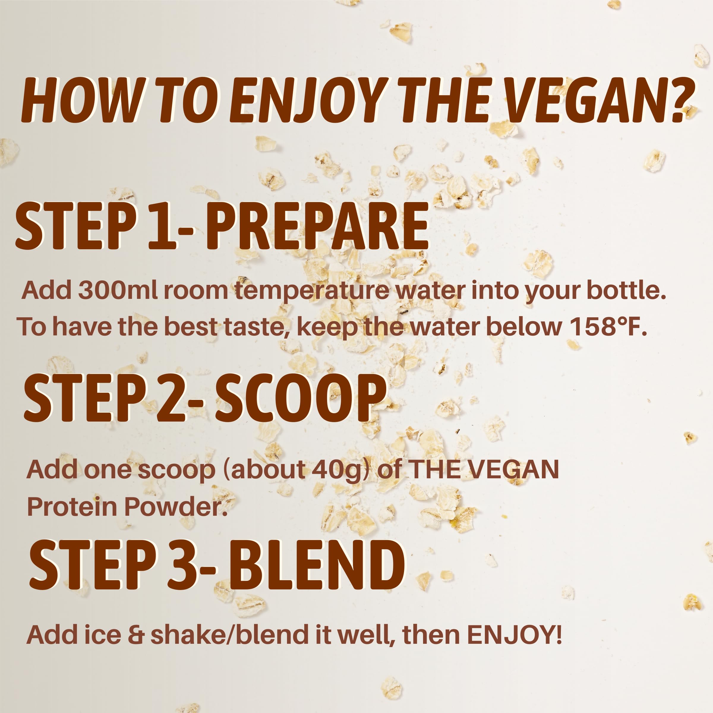 THE VEGAN protein powder dissolves in coffee for a smooth latte.